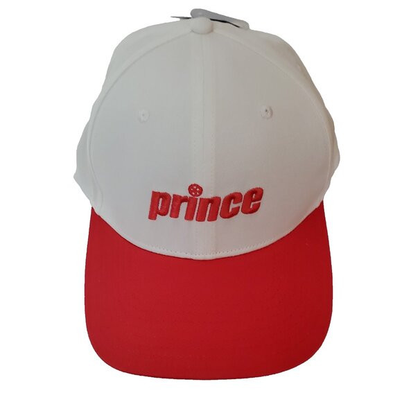 Prince Pickleball Hat Cap Adjustable Hook Loop Adult White Red Outdoor - Picture 1 of 5